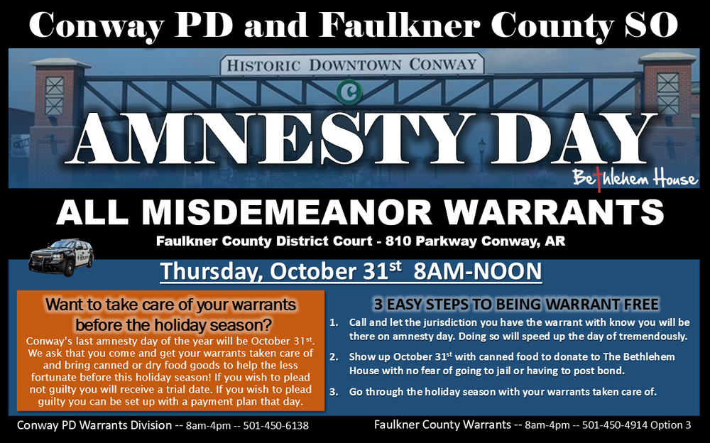 Halloween Amnesty Day at Faulkner County District Court (10/17/2019